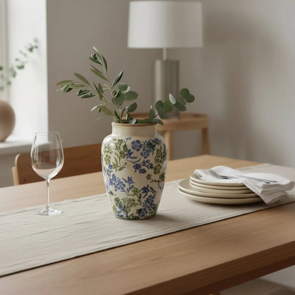 Κεραμικό Βάζο Anita | Με Σχέδιο Λουλουδιών Phos & Gaia