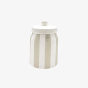 Μπεζ κεραμικό βάζο αποθήκευσης Striped με αεροστεγές καπάκι και ριγέ υφή - Phos & Gaia