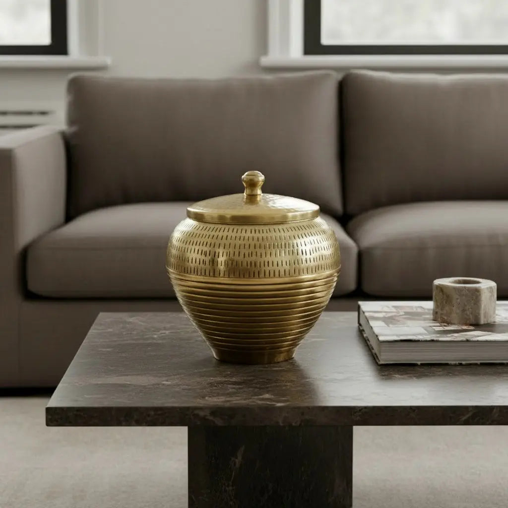 Βάζο ELDORADO | Με Καπάκι και Μεταλλική Υφή Phos & Gaia