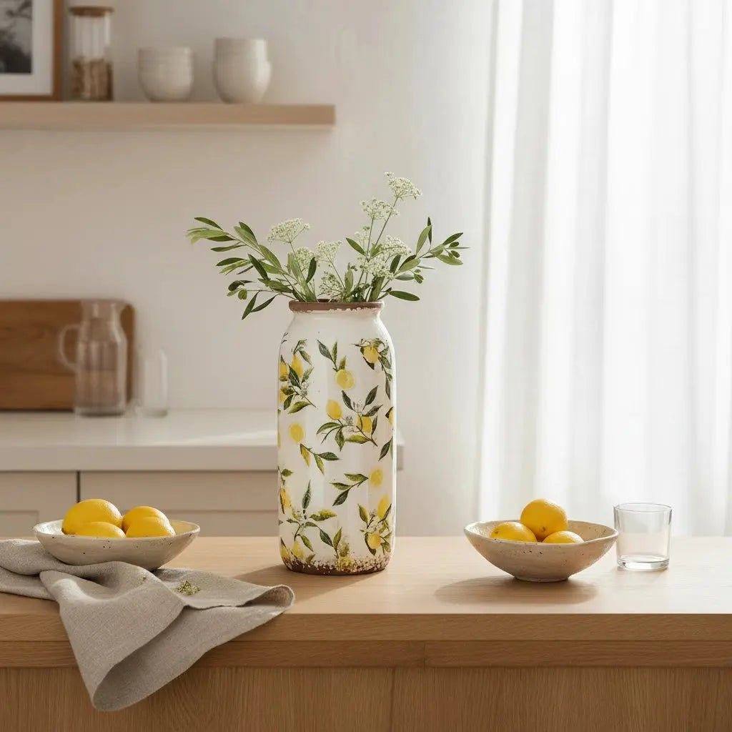 Πλαϊνή όψη βάζου LEMONA από stoneware - Phos & Gaia