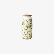 Βάζο LEMONA από stoneware με πολύχρωμες λεπτομέρειες λευκό πράσινο και κίτρινο - Phos & Gaia