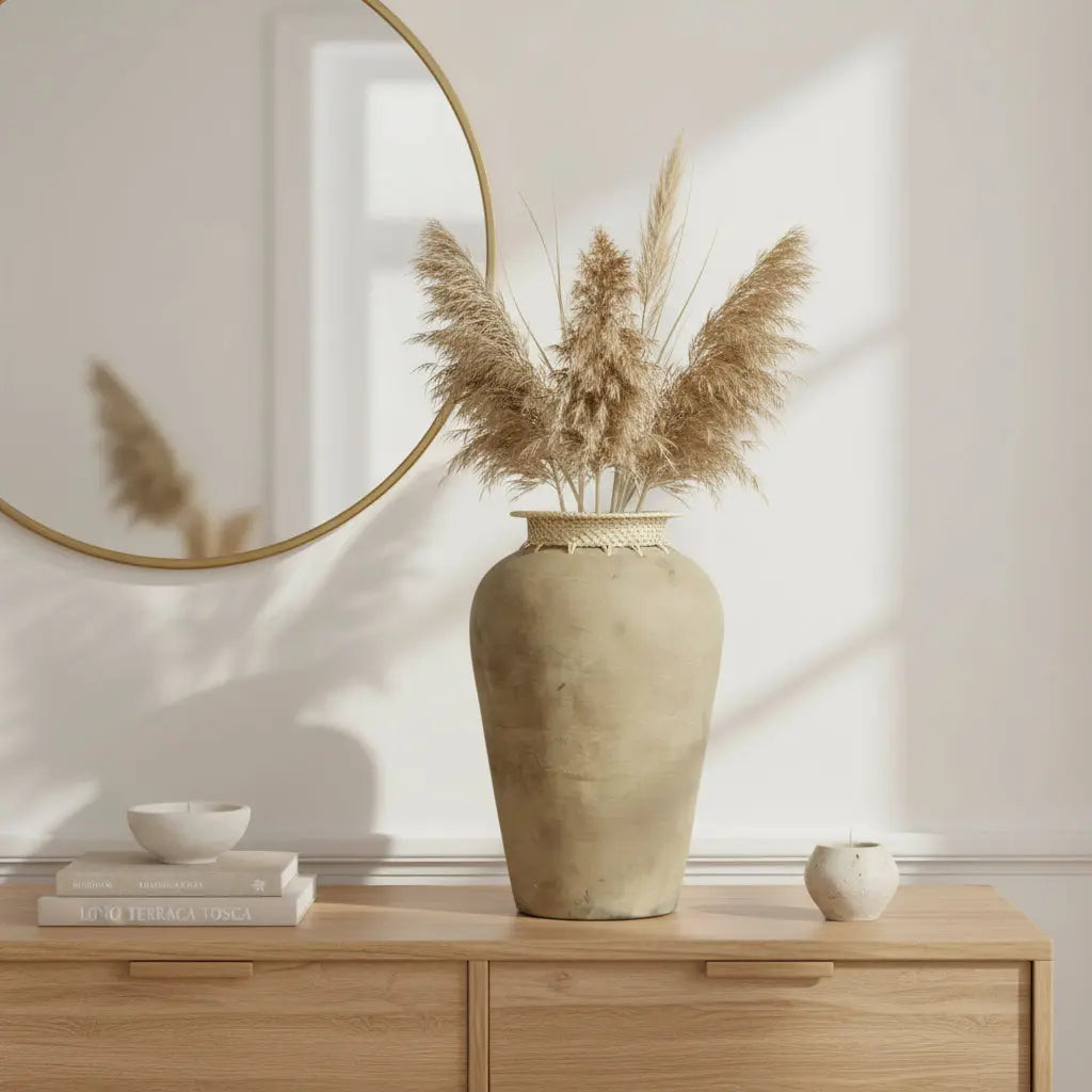 Βάζο Tosca | Με Ρατάν Λεπτομέρεια & Ματ Υφή Phos & Gaia