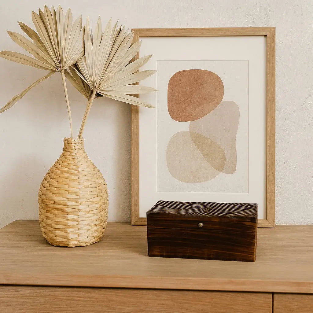 Κουτί Αποθήκευσης Vintage | Ξύλινο με Ανάγλυφο Σχέδιο Phos & Gaia