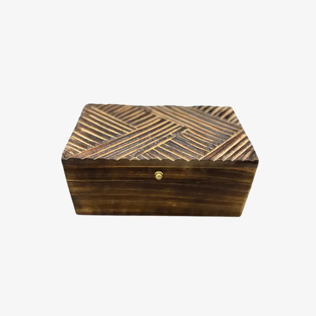 Κουτί Αποθήκευσης Vintage | Ξύλινο με Ανάγλυφο Σχέδιο Phos & Gaia